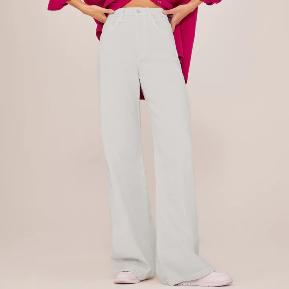 NWT! FAVORITE DAUGHTER THE MASHA HIGH-RISE WIDE-LEG JEANS STONE CREAM WHITE 33